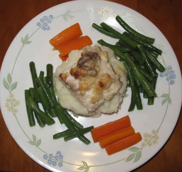 Baked Mahi with Almond and Macadamia crumble